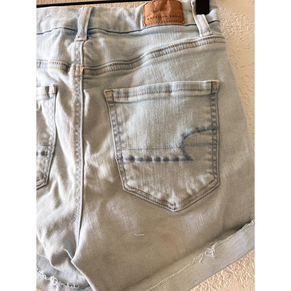 American Eagle Next Level Stretch Light Wash High Waisted Denim Shorts Size 2 - Picture 4 of 11